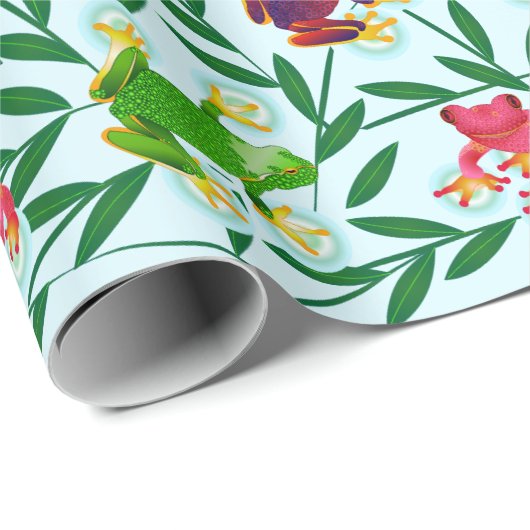 Kikkers Bamboe Tropisch regenwoud Cadeaupapier (Rol Hoek)