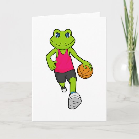 Kikkers Basketballer Basketbal Kaart (Voorkant)