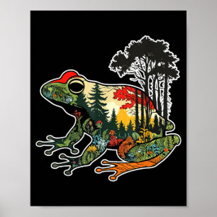 Kikkers Bos Silhouet Natuur Kunst Bosland Wildlife Poster
