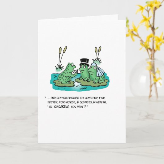 Kikkers Bruiloft Kaart (Gele Bloem)