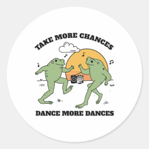 Kikkers dansen samen ronde sticker