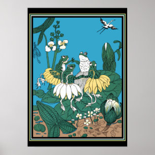 Kikkers Dansend op een Lilypad Poster