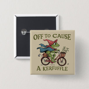 Kikkers die een rel schoppen Sarcasme Grappig Meme Vierkante Button 5,1 Cm