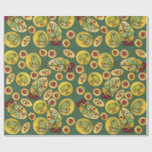 Kikkers en aardbeien cadeaupapier (Vlak)