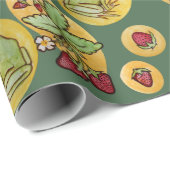 Kikkers en aardbeien cadeaupapier (Rol Hoek)