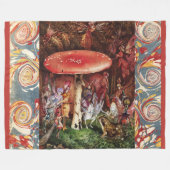 Kikkers en fairies onder roodpaddenstoel fleece deken (Voorkant (Horizontaal))