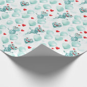 Kikkers en harten kikkers als ballonnen cadeaupapier (Hoek)