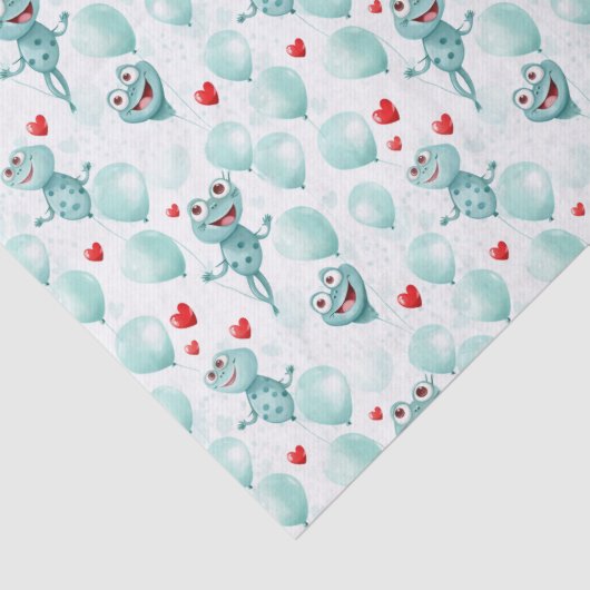 Kikkers en harten kikkers als ballonnen tissuepapier (Detail)