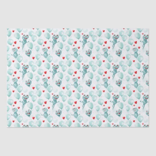 Kikkers en harten kikkers als ballonnen tissuepapier (Voorkant)