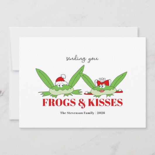 Kikkers en kusjes Grappige kerst Feestdagenkaart (Voorkant)