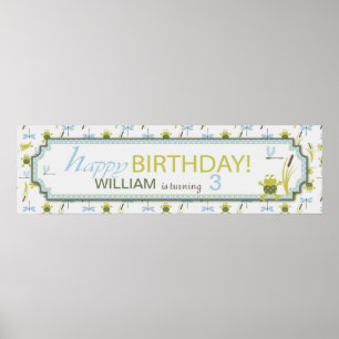 Kikkers en libellen, Birthday Banner Poster