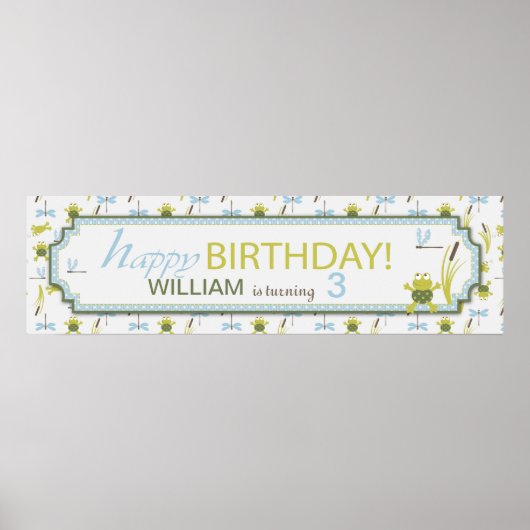 Kikkers en libellen, Birthday Banner Poster (Voorkant)