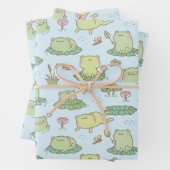 Kikkers en likvliegen Pond Patroon Inpakpapier Vel (In situ)