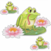 Kikkers en liliegen sticker (Voorkant)