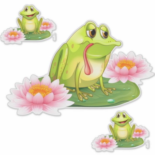 Kikkers en liliegen sticker (Voorkant)
