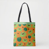 Kikkers en Lily Pads bewerkbare tekst Tote Bag (Voorkant)
