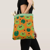 Kikkers en Lily Pads bewerkbare tekst Tote Bag (Dichtbij)