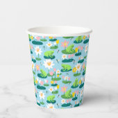 Kikkers en Lily Pads Leuk Verjaardags BABY SHOWER Papieren Bekers (Achterkant)