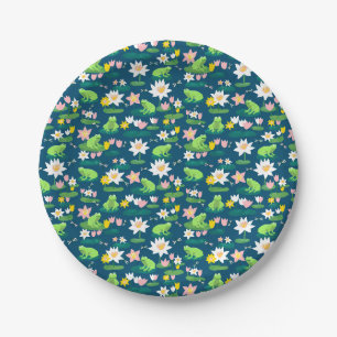 Kikkers en Lily Pads Leuk Verjaardags BABY SHOWER Papieren Bordje