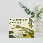 kikkers en Lily Pads nieuwe thuis Aankondigingskaart (Staand voorkant)