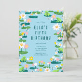 Kikkers en Lily Pads Schattige AANGEPAST VERJAARDA Kaart (Staand voorkant)