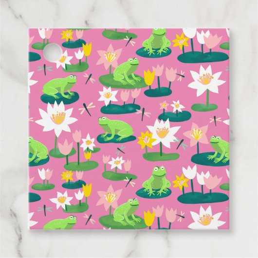 Kikkers en Lily Pads Schattige BABY SHOWER Verjaar Bedankjes Labels (Voorkant)