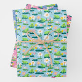 Kikkers en Lily Pads Schattige BABY SHOWER Verjaar Inpakpapier Vel (In situ)