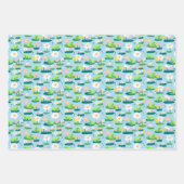 Kikkers en Lily Pads Schattige BABY SHOWER Verjaar Inpakpapier Vel (Voorkant)