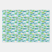 Kikkers en Lily Pads Schattige BABY SHOWER Verjaar Inpakpapier Vel (Voorkant 3)