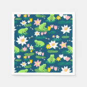 Kikkers en Lily Pads Schattige BABY SHOWER Verjaar Servet (Voorkant)