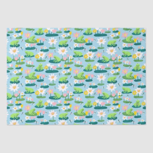 Kikkers en Lily Pads Schattige BABY SHOWER Verjaar Tissuepapier (Voorkant)
