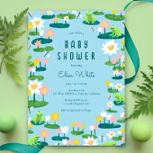 Kikkers en Lily Pads Schattige CUSTOM BABY SHOWER Kaart
