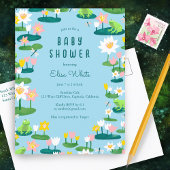 Kikkers en Lily Pads Schattige CUSTOM BABY SHOWER Uitnodiging Briefkaart