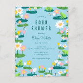 Kikkers en Lily Pads Schattige CUSTOM BABY SHOWER Uitnodiging Briefkaart (Voorkant)