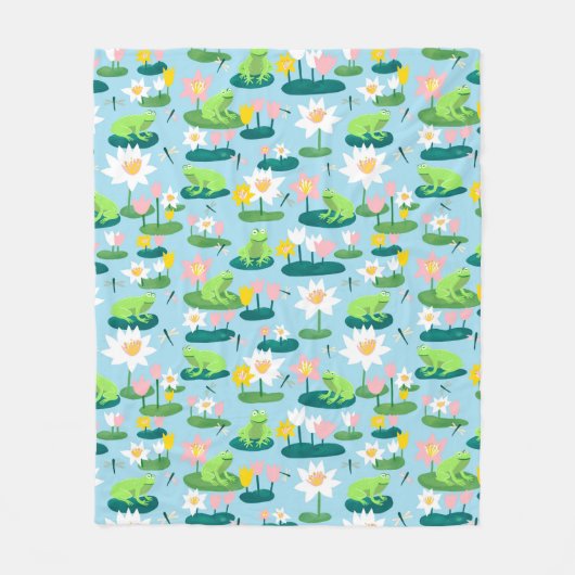 Kikkers en Lily Pads Schattige Custom Fleece Deken (Voorkant)