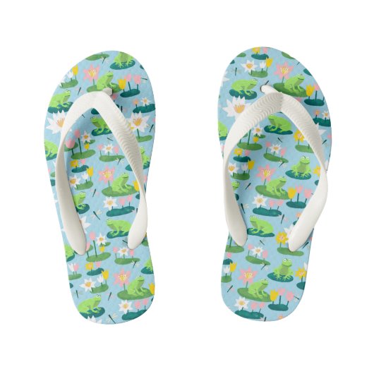 Kikkers en Lily Pads Schattige Custom Kinder Teenslippers (Voetbed)