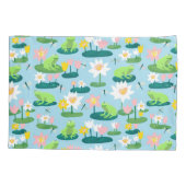 Kikkers en Lily Pads Schattige Custom Kussensloop (Achterkant)