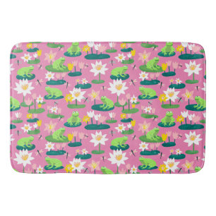 Kikkers en Lily Pads Schattige Custom Roze Badmat