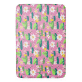 Kikkers en Lily Pads Schattige Custom Roze Badmat (Voorkant Verticaal)