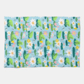 Kikkers en Lily Pads Schattige Custom Theedoek (Horizontaal)