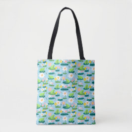 Kikkers en Lily Pads Schattige Custom Tote Bag