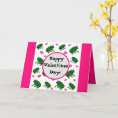 Kikkers en lipstick Kisses, Valentijnse Kaart (Gele Bloem)