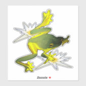 Kikkers en lotusbloemen olieverf, sticker (Vel)