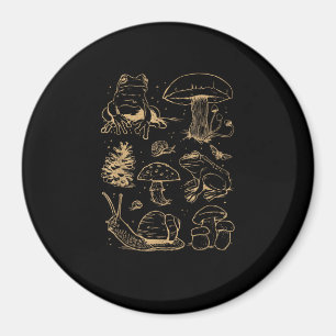 Kikkers En Paddenstoelen Vintage Schets – Esthetis Magneet