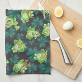 Kikkers en shamrocks theedoek (Quarter Fold)