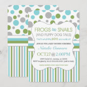 Kikkers en slakken Baby shower Invites 3471 Kaart (Voorkant / Achterkant)