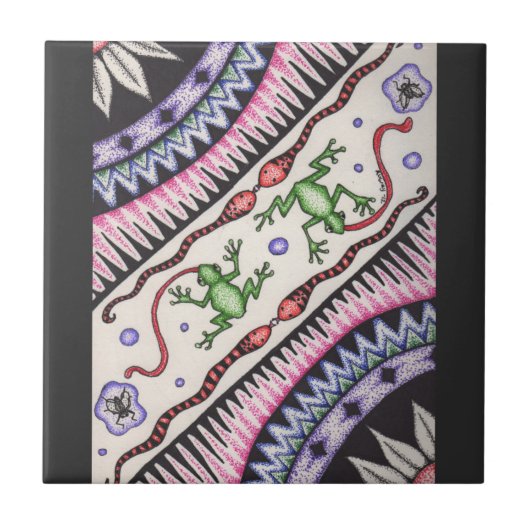 Kikkers en slangen tegeltje (Voorkant)