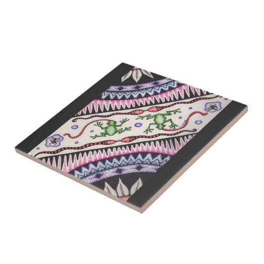 Kikkers en slangen tegeltje (Zijkant)