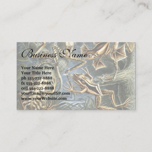  Kikkers en Toads Batrachia van Ernst Haeckel Visitekaartje (Voorkant)