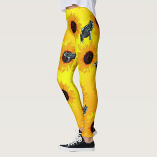 Kikkers en zonnebloemen, dames en Leggings